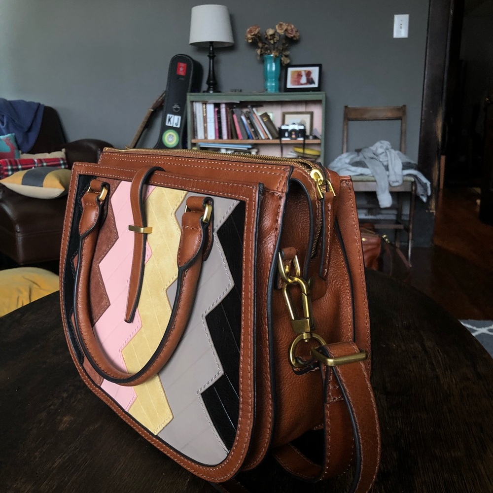 Fossil Ryder Satchel (patchwork)
